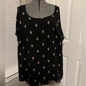 Abbey Georgette Button Back Short Sleeve Blouse